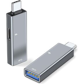 USB C OTG Adapter with Power, USB C to USB 3.0 Female Adapter with USB C Charging Compatible with Samsung S23 Ultra/S22/Tab S8/S6, iPad Pro, Pixel 7/6/5/4XL, Chromecast with Google TV/3D Printer-2Pcs