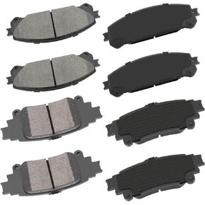 Front Rear Ceramic Brake Pads Kits 8pcs fit for 2010-2015 for Lexus RX350, 2010-2015 for Lexus RX450h, 2014-2019 for Toyota Highlander, 2011-2019 for Toyota Sienna
