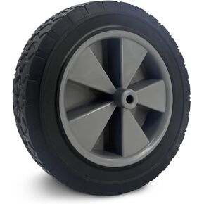 8 Inch Rubber Wheels,Replacement Rubber Tire Semi-Pneumatic Tire Wheel with 1/2-Inch Bore Offset Axle Run Flat with 110 lbs Max Load for Hand Trucks,Lawnmowers,Utility Carts