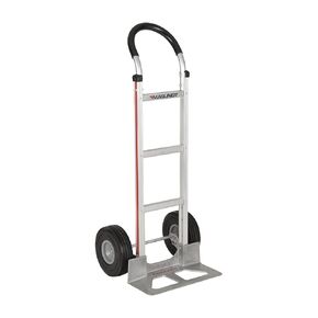 Magliner HMK119UAC Aluminum Hand Truck, Horizontal Loop Handle with Vinyl Sleeve, 18" x 7-1/2" Aluminum Diecast Nose Plate, 500 lb Capacity, Silver