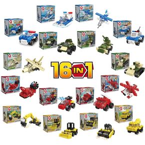 Mini 16 Car Building Blocks Compatible with Lego Party Favors for Kids, Prizes for Kids Classroom, Goodie Bag Fillers