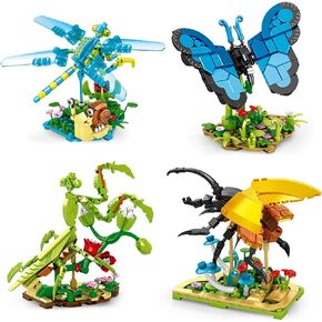 Insect Collection Building Set, Compatible with Lego Insects Animals, Flowers Butterfly Mantis Beetle Dragonfly for Nature Decor, Ideas Gift Bug Building Toy for Adults Boys Girls (815 PCS)