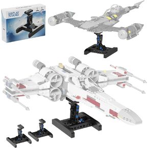 (2 Pack) Display for Lego X-Wing Fighter 75301 Building Kits, Bracket for Lego Mando N-1 Fighter 75325, Multifunctional Stand for Lego TIE Bomber 75347