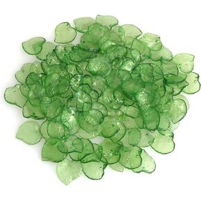 SQXBK Leaf Pendant 100PCS 15x15x2mm Green Transparent Frosted Acrylic Leaf Shape Bead Charms with Hole for Snap Necklace Bracelet Jewelry Making DIY Craft