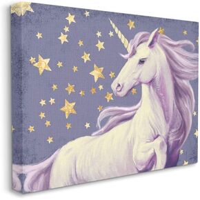 Stupell Industries Purple Unicorn in Starry Night Sky Space Fantasy, Designed by Ziwei Li Wall Art, 24 x 30, Canvas