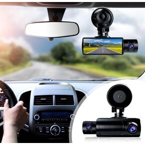 كاميرا داش كام أمامية وداخلية وخلفية 1080 بيكسل فل اتش دي للسيارات، ثلاث عدسات، شاشة عرض 3.16 بوصة ومسجل سيارة بزاوية واسعة للغاية 170 درجة، كاميرات لوحة القيادة للرؤية الليلية بالأشعة تحت الحمراء مع صورة عكسية in Kuwait