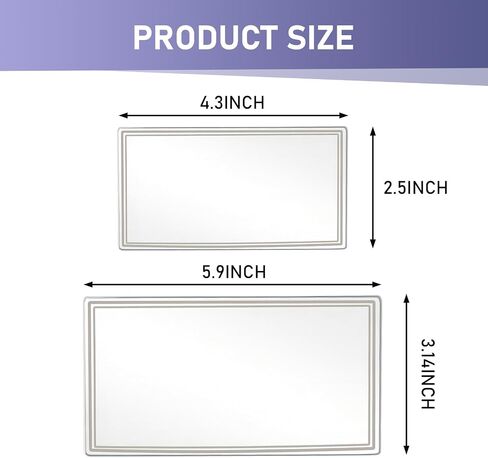 2 PCS Car Visor Mirrors, Shatterproof Stainless Steel Cosmetic Mirror for Cars, HD Decorative Mirror, 5.91 x 3.15 In and 4.33 x 2.36 In (Transparent) in Saudi Arabia