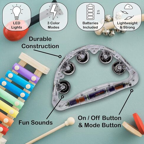 Clear LED Light up Musical Flashing Tambourine in Saudi Arabia