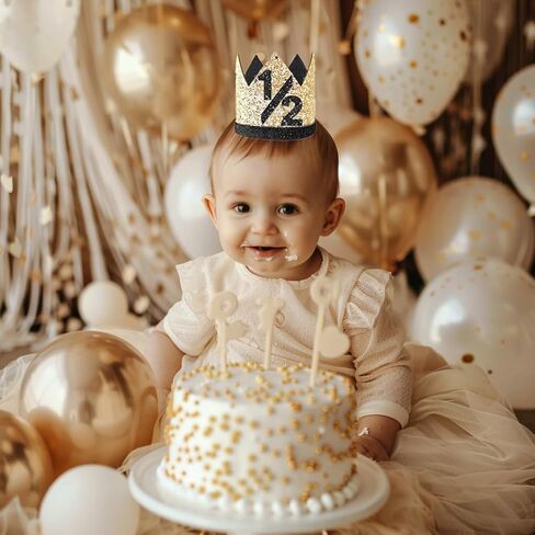 قبعة تاج عيد الميلاد الأول للطفل، تاج لامع لحفلات أعياد الميلاد، قبعة عيد الميلاد الأولى للأولاد والبنات، زينة التاج in Kuwait