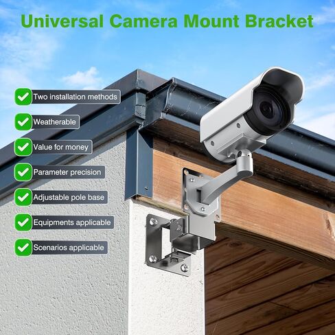 4 Pack Universal Wall/Pole Mounting Pole Mount Brackets with U-Bolt，L Mounting Kit Hardware Accessories for Outdoor Antennas, Wireless Bridge, AP, Security Camera,TV CB,Weather Station, Outdoor CPE in Kuwait