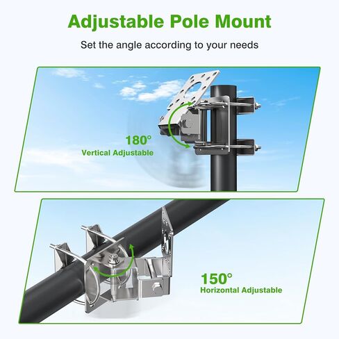 4 Pack Universal Wall/Pole Mounting Pole Mount Brackets with U-Bolt，L Mounting Kit Hardware Accessories for Outdoor Antennas, Wireless Bridge, AP, Security Camera,TV CB,Weather Station, Outdoor CPE in Kuwait