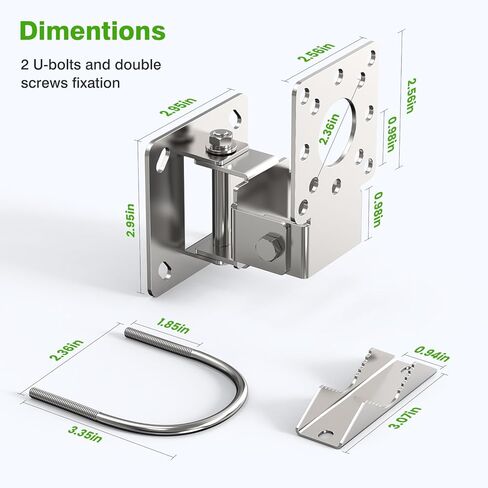 4 Pack Universal Wall/Pole Mounting Pole Mount Brackets with U-Bolt，L Mounting Kit Hardware Accessories for Outdoor Antennas, Wireless Bridge, AP, Security Camera,TV CB,Weather Station, Outdoor CPE in Kuwait