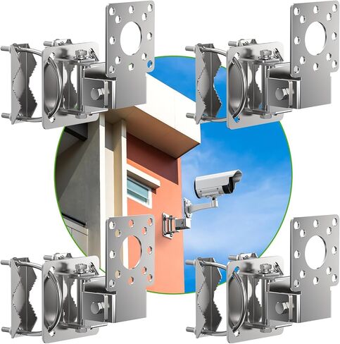 4 Pack Universal Wall/Pole Mounting Pole Mount Brackets with U-Bolt，L Mounting Kit Hardware Accessories for Outdoor Antennas, Wireless Bridge, AP, Security Camera,TV CB,Weather Station, Outdoor CPE in Kuwait