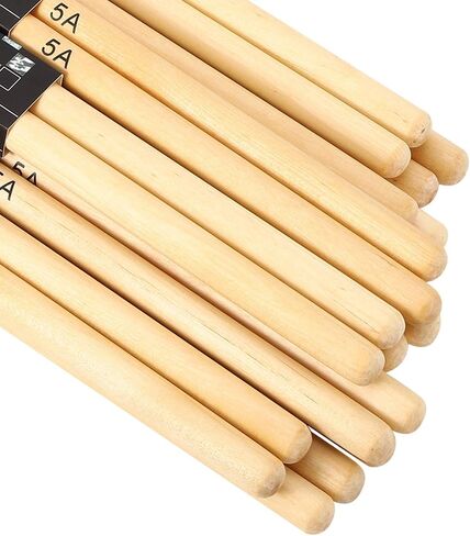 Alomejor Drum Sticks Wood Snare Drum Stick ممارسة الأداء 5A طرف خشبي، خشب القيقب، 12 زوجًا in Saudi Arabia