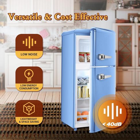 FLS-80G-BLUE-35CU ثلاجة صغيرة ريترو مع فريزر 3.5 قدم مكعب. قدم. أزرق in Saudi Arabia
