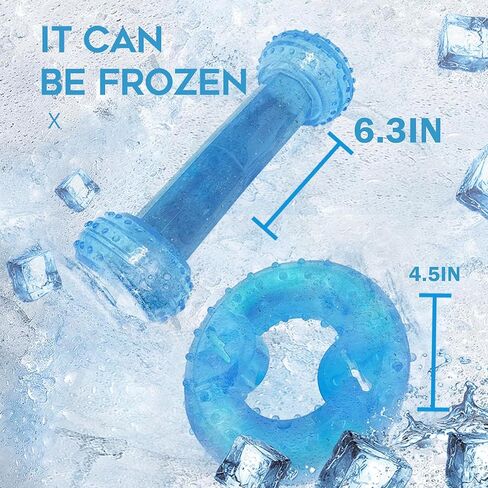 ألعاب مضغ للجراء في مرحلة التسنين، ألعاب تبريد للكلاب، مطاط التسنين الطبيعي، عبوتان من ألعاب التسنين القابلة للتجميد، تنظيف الأسنان وحماية صحة الفم مناسبة للكلاب الصغيرة والمتوسطة in Kuwait