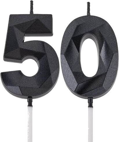 50 شمعة عيد ميلاد باللون الذهبي الوردي مقاس 50.8 سم، ثلاثية الأبعاد ماسية رقم 50 لتزيين الكيك للرجال والنساء وحفلات أعياد الميلاد in Saudi Arabia