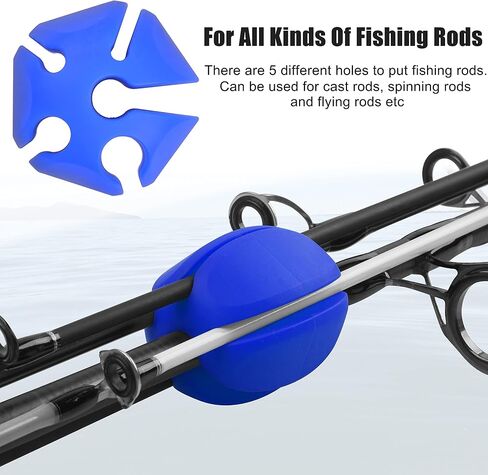 Multifunctional Fishing Rod Bundler Holder 5-Hole,Rubber Fishing Pole Strap Ties High Elastic Soft Rod Puller Fish Pole Protector Setter in Saudi Arabia