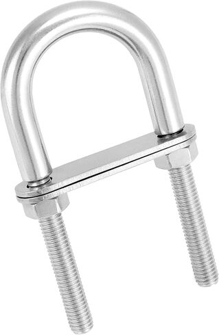 QWORK U-Bolts, 4 Set M8 x 100mm Round U Bolt, 304 Stainless Steel U Clamp Bolt with Nuts and Plates, Marine Boat Deck Hardware in Saudi Arabia