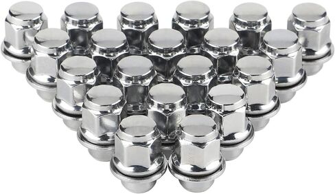 20 قطعة من Richeer 1.48 بوصة 12x1.5 صواميل عروة مقعد من الكروم، 12x1.5 OEM/مصنع صواميل عروة 0.83 بوصة (21nn) سداسية متوافقة مع Civic Element HR-V Escape Sierra in Kuwait