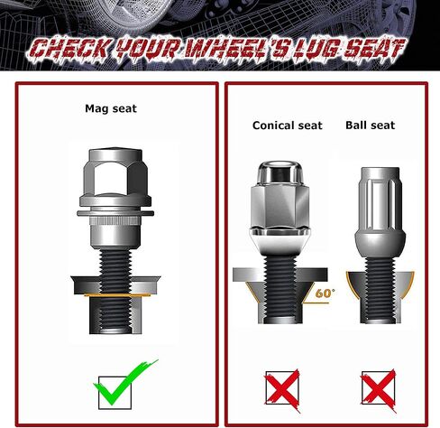 20 قطعة من Richeer 1.48 بوصة 12x1.5 صواميل عروة مقعد من الكروم، 12x1.5 OEM/مصنع صواميل عروة 0.83 بوصة (21nn) سداسية متوافقة مع Civic Element HR-V Escape Sierra in Kuwait