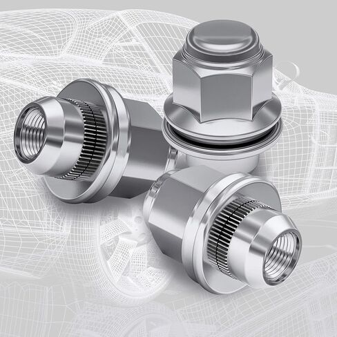 20 قطعة من Richeer 1.48 بوصة 12x1.5 صواميل عروة مقعد من الكروم، 12x1.5 OEM/مصنع صواميل عروة 0.83 بوصة (21nn) سداسية متوافقة مع Civic Element HR-V Escape Sierra in Kuwait