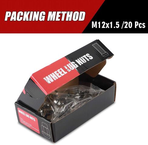 20 قطعة من Richeer 1.48 بوصة 12x1.5 صواميل عروة مقعد من الكروم، 12x1.5 OEM/مصنع صواميل عروة 0.83 بوصة (21nn) سداسية متوافقة مع Civic Element HR-V Escape Sierra in Kuwait