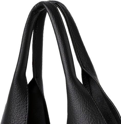 Womens Hobo Bag with Removable Pouch PU Leather Tote Bag Set, Large Handbag Shoulder Bags Zipper Purse for Work & Shopping in Saudi Arabia