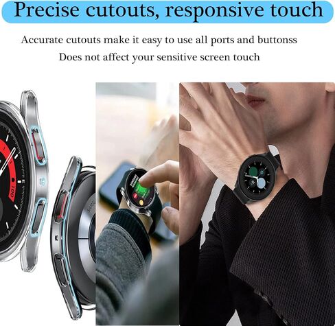 عبوة من 12 قطعة متوافقة مع حافظة Samsung Galaxy Watch 5 Pro 2022، حافظة حماية شاشة ناعمة مطلية بمادة TPU مقاومة للخدش بالكامل لساعة Galaxy Watch 5 Pro 45 مم / 46 مم (12 عبوة) in Saudi Arabia