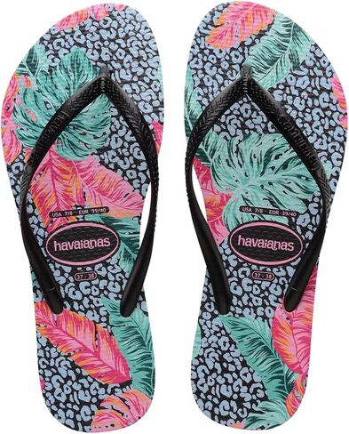 Havaianas kids slim animal floral sandal - black/black, 13C/1Y little kid in Kuwait