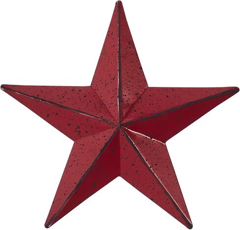 VHC Brands Patriotic Faceted Metal Star White Wall Hanging 24x24, Independence Day Decor, American Star Design, Distressed Appearance Metal Wall Hanging, Star Shape, Country, Matte White in Saudi Arabia