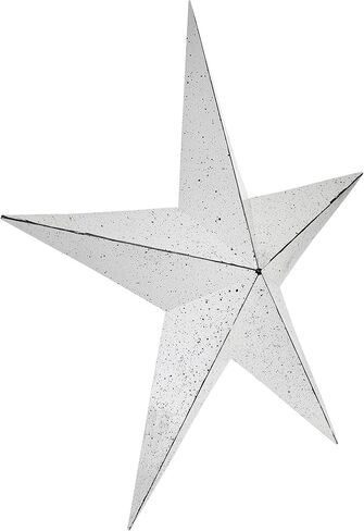 VHC Brands Patriotic Faceted Metal Star White Wall Hanging 24x24, Independence Day Decor, American Star Design, Distressed Appearance Metal Wall Hanging, Star Shape, Country, Matte White in Saudi Arabia