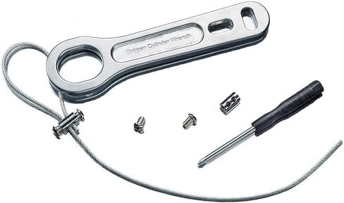 Metal Oxygen Cylinder Wrench for CGA-870 Valves - Oxygen Key with Wire Cable in Saudi Arabia