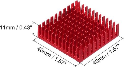 MECCANIXITY 4 قطع 40 × 40 × 11 مم مشعاع ألومنيوم تبريد بالوعة الحرارة مع ملصق أزرق حراري لوحدة المعالجة المركزية رقاقة، ترانزستور الطاقة، FET، IC، مضخم الطاقة، ذهبي in Kuwait