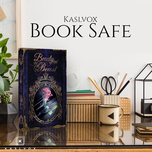 كتاب التحويل المحمول من Real Pages آمن - كتاب مجوف مع حجرة سرية مخفية للمجوهرات والمال والنقود (الجميلة والوحش) (كبير جدًا، قفل مركب) in Saudi Arabia