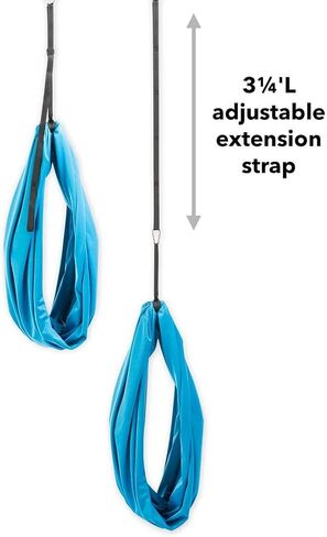 Hearthsong 5-Foot Stretchy Loop Sensory Swing, 5.2’L x 5’W, Blue Spandex, Adjustable Extension Strap, Holds Up to 125 lbs in Kuwait