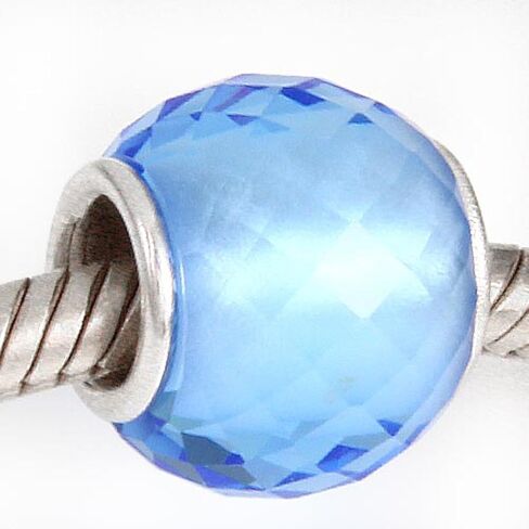 Glass Birthstone Charm with 925 Sterling Silver Core Birthday Charm Anniversary Charm for DIY Charm Bracelet (White) in Saudi Arabia