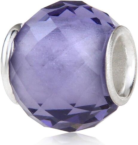 Glass Birthstone Charm with 925 Sterling Silver Core Birthday Charm Anniversary Charm for DIY Charm Bracelet (White) in Saudi Arabia