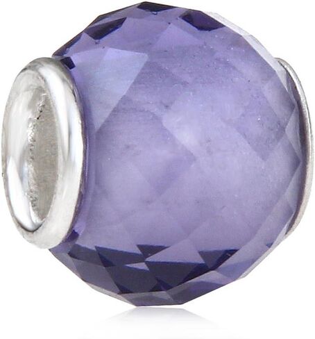 Glass Birthstone Charm with 925 Sterling Silver Core Birthday Charm Anniversary Charm for DIY Charm Bracelet (White) in Saudi Arabia