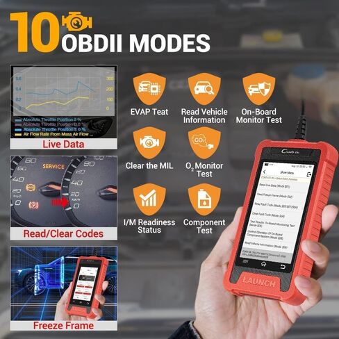 إطلاق Creader Elite 200 Obd2 Scanner 2024 أحدث محرك/ABS/SRS/أداة المسح التشخيصي للسيارة، قارئ رمز الوسادة الهوائية، شاشة لمس 4 بوصة، تحديث WiFi مجاني مدى الحياة، إصدار مطور مثل CRP123 in Saudi Arabia