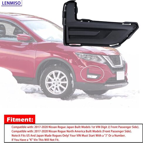 غطاء خفيف للضباب المصد الأمامي متوافق مع Nissan Rogue 2017-2018 استبدال 62257-6FL0A (جانب السائق) in Kuwait