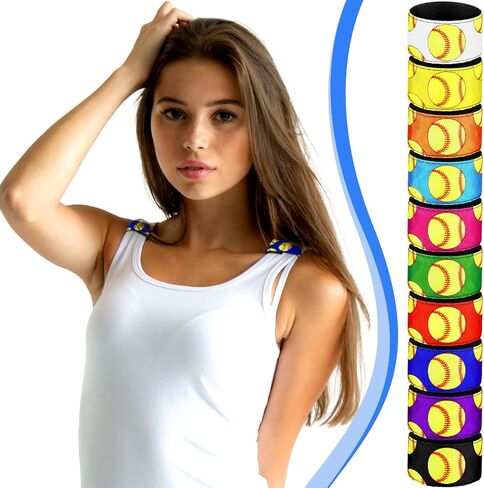 Unittype 20 Pairs Softball Sleeve Holders Sports T Shirt Sleeve Clips Sleeve Straps with Hook and Loop Sleeve Ties Sleeve Bands Fasteners for Girl Women Men Boy Activities, 10 Colors in Saudi Arabia