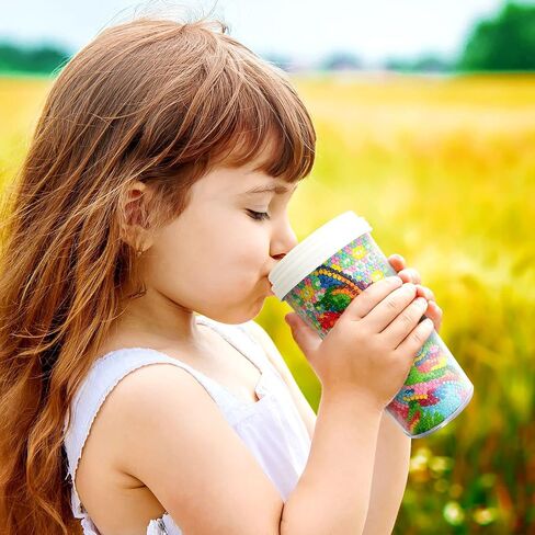 Eimilaly Diamond Painting Water Bottle for Kids, DIY Beach Holidays Diamond Mugs for Drinks, Crafts Art Gifts Toys for Boys Girls Party Supplies, Acrylic/16oZ in Saudi Arabia