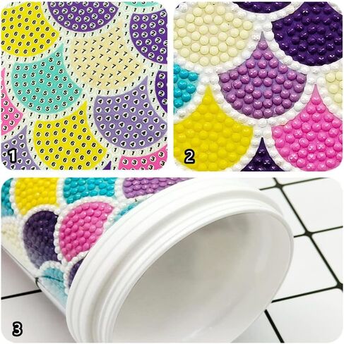 Eimilaly Diamond Painting Water Bottle for Kids, DIY Beach Holidays Diamond Mugs for Drinks, Crafts Art Gifts Toys for Boys Girls Party Supplies, Acrylic/16oZ in Saudi Arabia