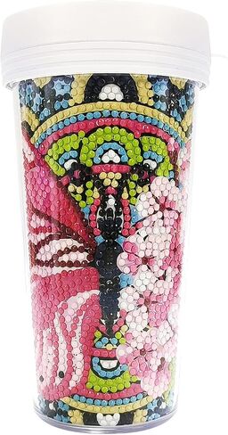 Eimilaly Diamond Painting Water Bottle for Kids, DIY Beach Holidays Diamond Mugs for Drinks, Crafts Art Gifts Toys for Boys Girls Party Supplies, Acrylic/16oZ in Saudi Arabia