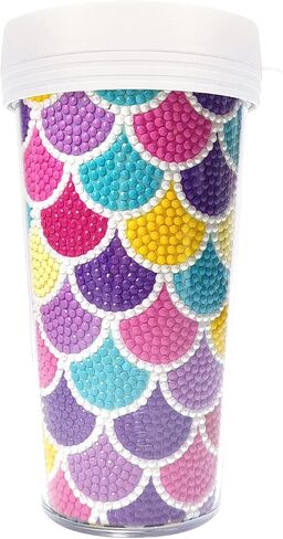 Eimilaly Diamond Painting Water Bottle for Kids, DIY Beach Holidays Diamond Mugs for Drinks, Crafts Art Gifts Toys for Boys Girls Party Supplies, Acrylic/16oZ in Saudi Arabia