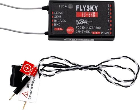 جهاز استقبال GoolRC Flysky FS-SR8، جهاز استقبال للتحكم عن بعد 2.4 جيجا هرتز 8 قنوات متوافق مع جهاز إرسال Flysky FS-ST8 RC للسيارات والقوارب والمروحيات in Saudi Arabia