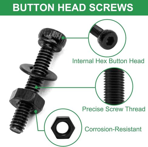 FOLIV Metric Screws and Nuts Assortment Kit, 780pcs M2 Hex Socket Head Cap Bolts and Nuts Washers, 12.9 Grade Alloy Steel Anti Rust Hex Screws in Saudi Arabia