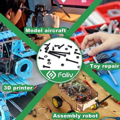 FOLIV Metric Screws and Nuts Assortment Kit, 780pcs M2 Hex Socket Head Cap Bolts and Nuts Washers, 12.9 Grade Alloy Steel Anti Rust Hex Screws in Saudi Arabia