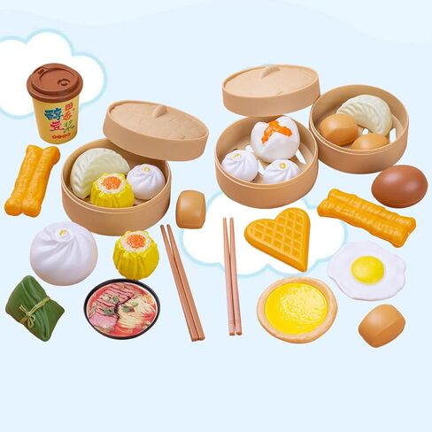 TOYANDONA 58 قطعة مجموعات ألعاب طعام الشعر باخرة ديم سوم لعبة باخرة لعبة الكعك على البخار لعبة الزلابية لعبة الزلابية الصينية لعبة الطبخ المطبخ اللعب لعبة المطبخ سيسيليا الطفل دروبشيبينغ in Saudi Arabia